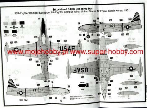 F-80C Shooting Star model do sklejania Airfix 02043V