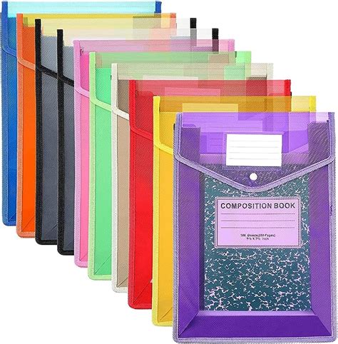 Baraky 10 Pieces B4 PVC File Folders Envelope Expanding File Wallet ...