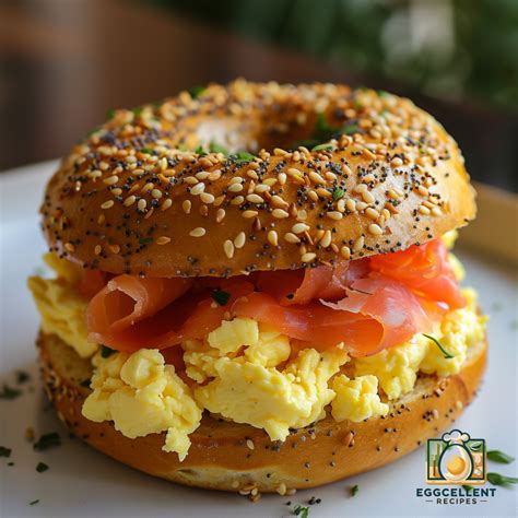 Bagel with Lox, Cream Cheese, and Scrambled Eggs