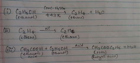 B. Write the balanced chemical equation for : i. When ethanol is heated ...