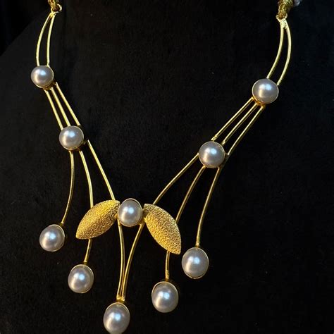 Elegant Gold-Plated Pearl Necklace Set for Women & Girls – Baranashe