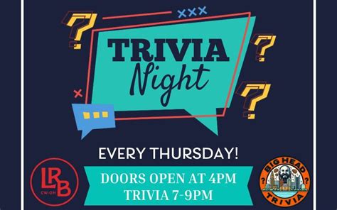 Trivia Every Thursday Night! , 37 W Waterloo St, Canal Winchester, OH ...