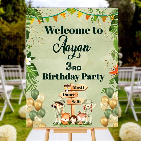 Personalised Birthday Party Welcome Board | Kid's Birthday Sign Board