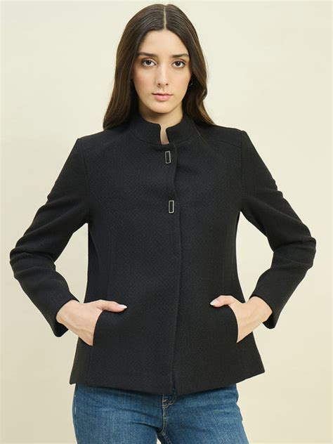 Madame Black Mock Neck Coat