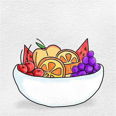 Easy Drawing Of Fruit Bowl at Eve Collie blog