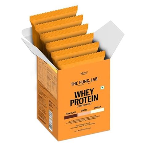 The Func. Lab Whey Protein Concentrate - Assorted Flavour Travel Packs ...