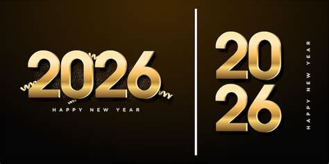 2026 new year celebration with golden numerals and elegant 3d ribbon ...