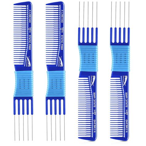 Amazon.com : Patelai 4 Pieces Carbon Lift Teasing Combs with Metal ...