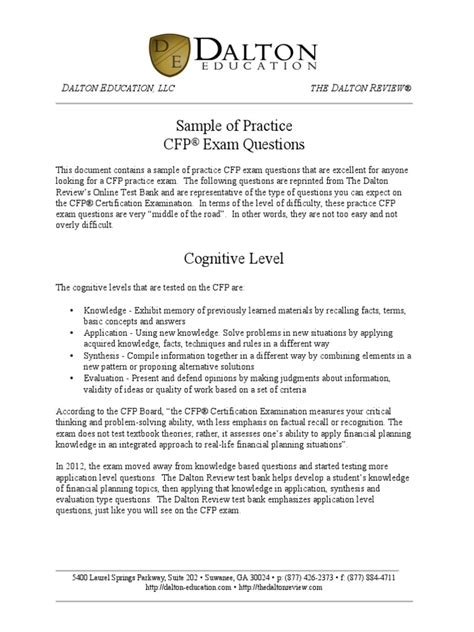 Image result for CFP Practice Exam