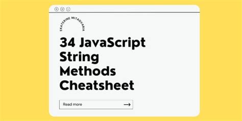 Image result for JavaScript String Cheat Sheet
