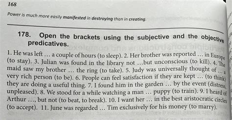 English. Open the brackets using the subjective and the objective ...