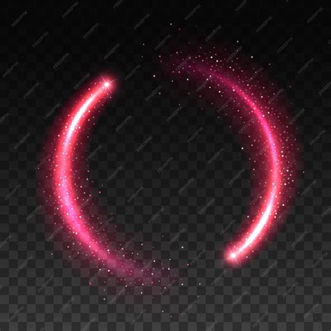 Círculo de brilho rosa realista de efeito de luz brilhante de estrela ...