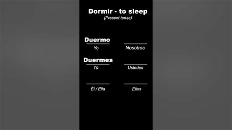 Dormir - How to Conjugate Spanish Verbs (Present Tense) - YouTube