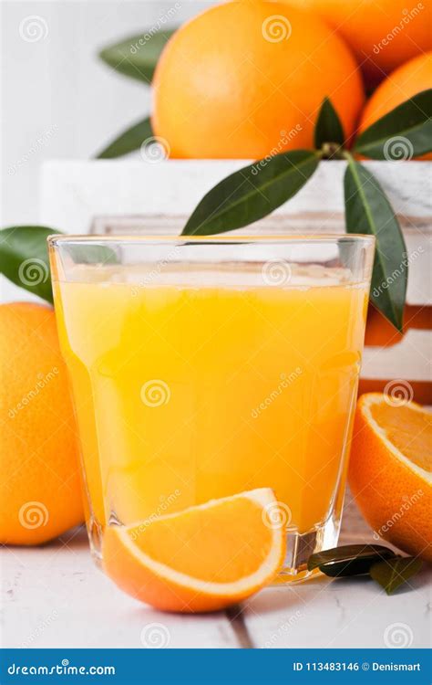 Glass of Organic Fresh Orange Juice with Fruits Stock Photo - Image of ...
