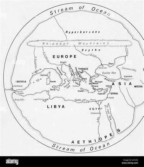 Ancient map of Europe, North Africa and the Middle East Stock Photo - Alamy