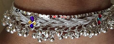 Charms Beads Studded Silver Anklet for Women/GirlS (Silver)(cr0209eee ...