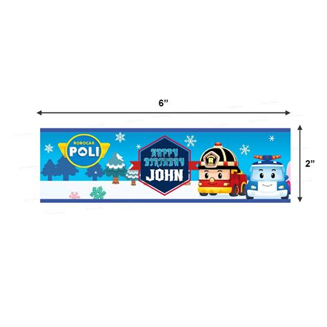 Robo Poli Theme Water Bottle Sticker | Party supplies online – Party ...