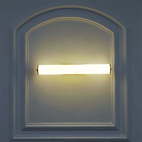CAPOTE Inbuild LED Wall Light in Brass Finish With White Alabaster ...