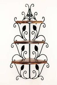 Village India Handicrafts Wall shelf Wooden & Wrought & Iron Corner ...