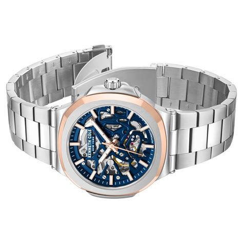 Buy Online Kenneth Cole Automatic Blue Dial With Silver Stainless Steel ...