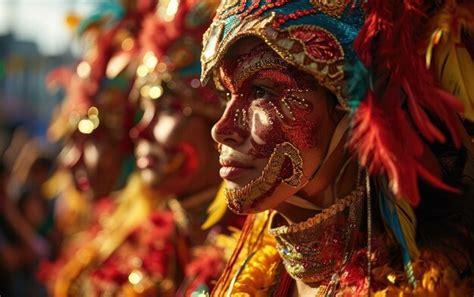 Dance of colors dynamic carnival procession | Premium AI-generated image