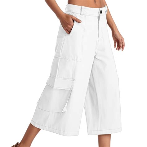 Summer Pants for Women Cargo Capris For Women Stretch Wide Leg Hiking ...