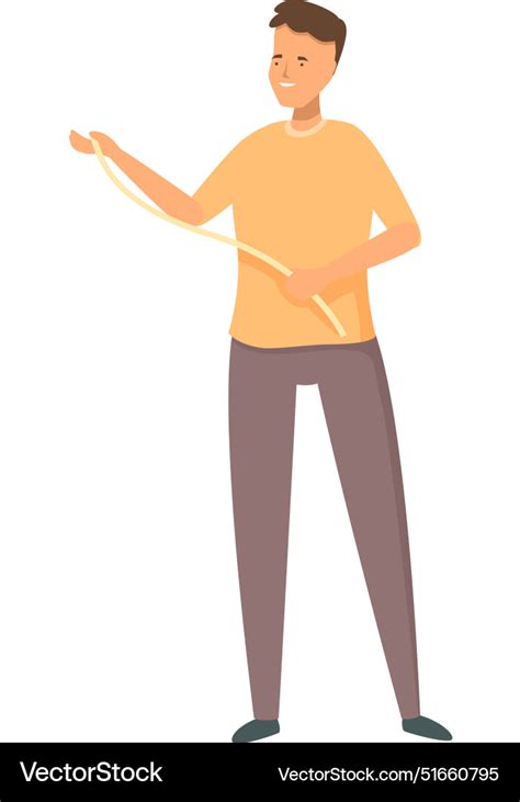 Electrician holding cable smiling fixing Vector Image