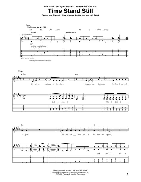 Time Stand Still by Rush - Guitar Tab - Guitar Instructor