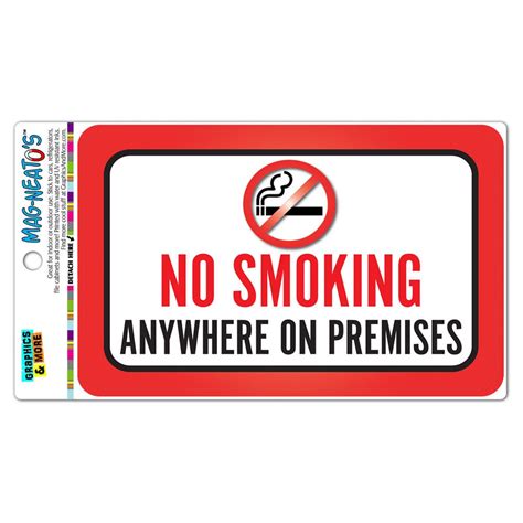 Buy No Smoking Anywhere On Premises Vinyl Magnet Sign Online at Low ...
