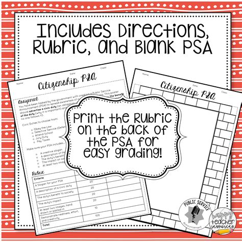 Citizenship PSA: Civic Duties One-Pager for Civics - Happy Teacher ...