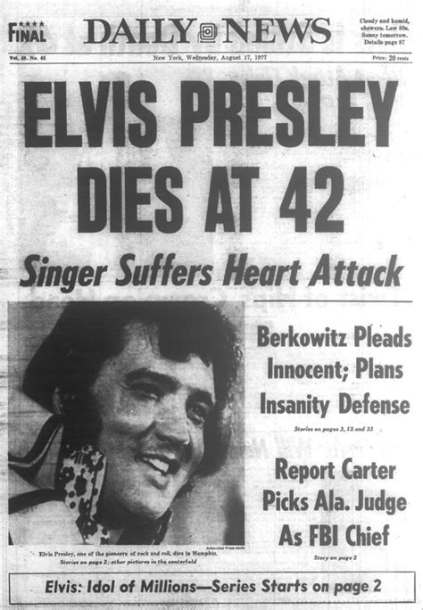 Elvis Presley Died 40 Years Ago This Wednesday - The Life & Times of ...