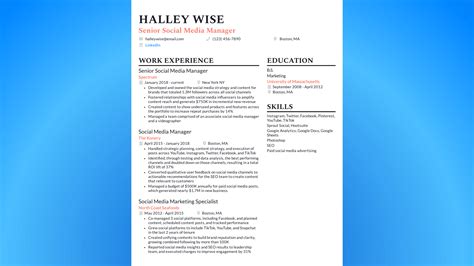 11 Social Media Manager Resume: Examples & Tips (2023) | Vista Social