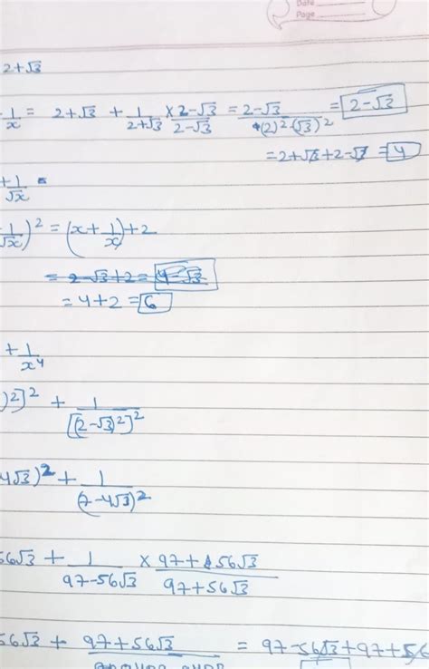 If x = 2 + sqrt(3) find- (ii) sqrt(x) + 1/(sqrt(x)) (iii) x ^ 4 + 1/(x ...