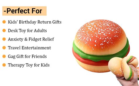 SAMVARDHAN Decompress and Stress Stretch Burger Toy, Slow Rising ...