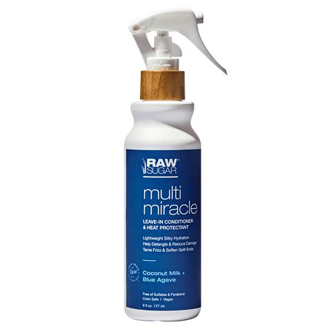 Raw Sugar Multi-Miracle Leave-in Conditioner Heat Protectant Spray, 6 ...
