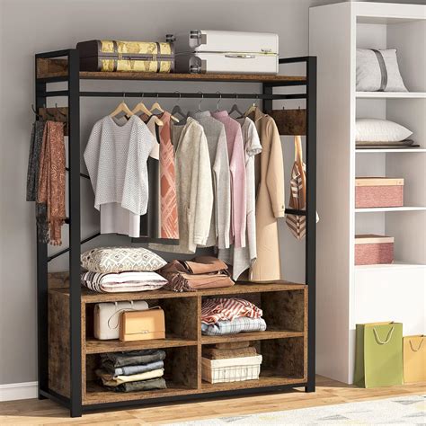 Amazon.com: Tribesigns Free-standing Closet Clothing Rack, Metal Closet ...
