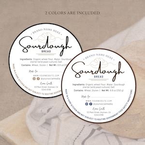 Buy Sourdough Bread Cottage Food Label Home Baked Goods Label Printable ...