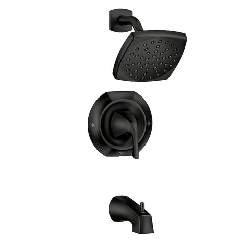 Moen Lindor Matte Black 1-handle Single Function Square Bathtub and ...