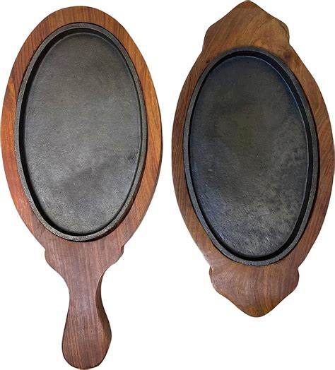 Buy BTC INDIA Wood Sizzler Plate, Brown Online at Low Prices in India ...