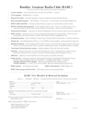 Fillable Online Boulder Amateur Radio Club (BARC) Fax Email Print ...