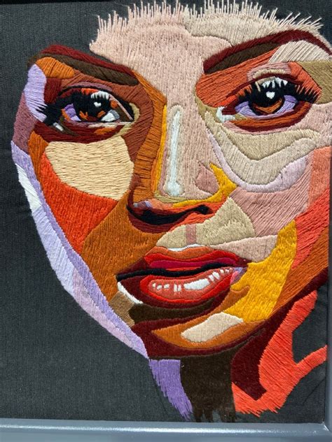 thread drawing | Yarn painting, Embroidered photo art, Portrait embroidery