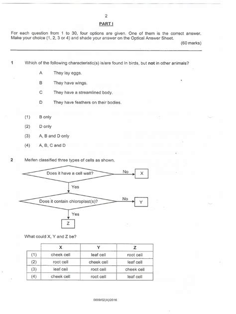 Image result for PSLE 2016 Science Answer Key