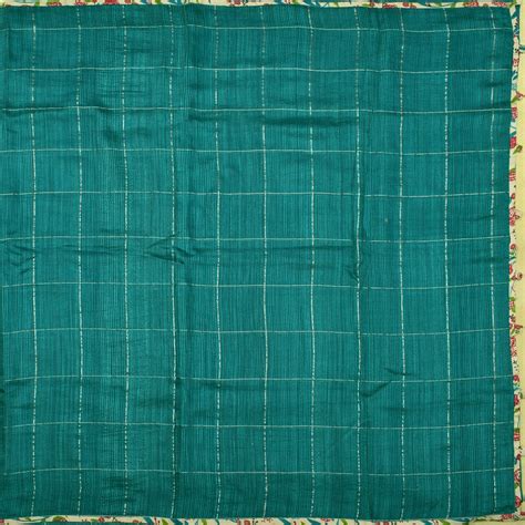 Peacock Green Matka Silk Saree with Off White Printed Kanchi Silk Blou