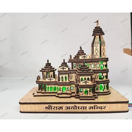 ViaZAID Wooden Hand Carved Temple Shri Ram Mandir Ayodhya 3D Decorative ...