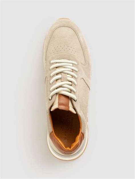 Rodd & Gunn Peria Leather Lace Up Trainers, Ice