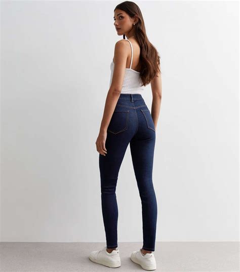 Blue Mid Rise Skinny Jeans | New Look