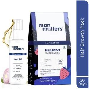 Man Matters Hair Nourishment Pack with Biotin Hair Gummies & Hair ...