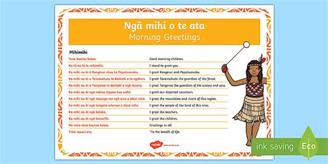 Basic Mihimihi Activity: English/Te Reo Māori