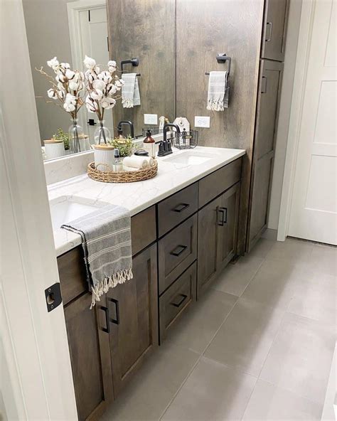 Dark Wood Vanity and Matching Cabinets - Soul & Lane