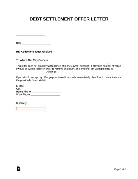 Debt Settlement Letter Sample - Resignation Letter Sample
